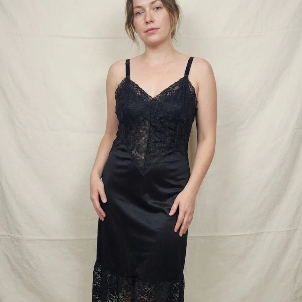 Vintage Caresse Lace Slip Dress Size 34 Summer Basics Whimsigoth Vamp Bella Swan